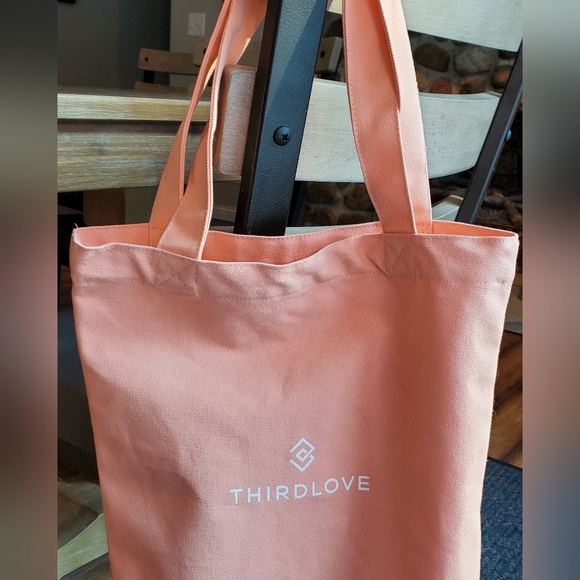 NWOT Thirdlove Peach Canvas Beach or Shopping Bag with handles - Picture 11 of 14